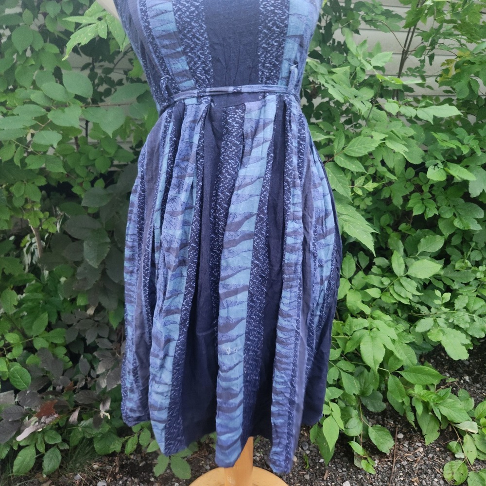 Handmade‎ 90s Vintage S/M Patchwork style Sleeveless Casual Summer Sundress - Picture 6 of 12
